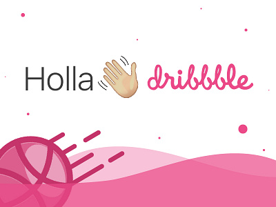 Hello Dribbble debut dribbble first hello pink shot