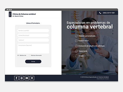 Landing Page Clínica de columna vertebral clinical design doctor guatemala hospital landing marketing medical ui ux website