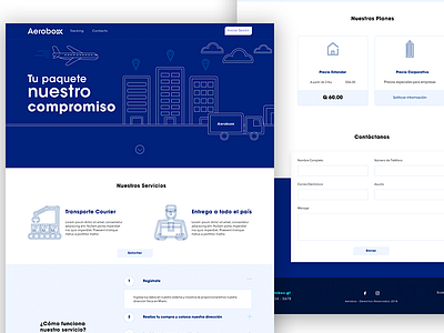 Aerobox Landing Page brand design guatemala homepage icons illustration logo prototype ui ux web web design webdesign website