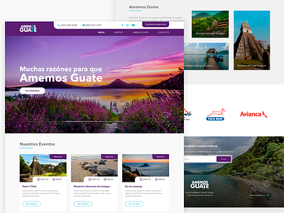 Amemos Guate branding homepage landing prototype tours travel ui ux vector web webdesign website