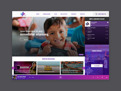 Radio WebSite brand branding design designer guatemala home homepage music prototype purple radio ui ux web web design webdesign website