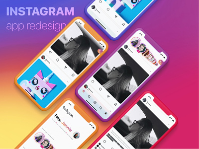 Instagram Redesign | UI Personal Projects app redesign feed gradients instagram light materials mobile app mockup story transparency ui ui design ux