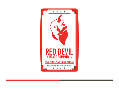 Red Devil Beard Co. design devil identity logo