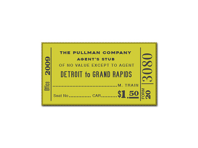 Michigan Central Station - Pullman Boarding Ticket michigan pin typography vector