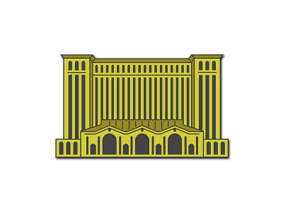 Michigan Central Station - The Station building michigan pin vector