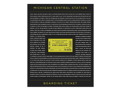 Michigan Central Station - Pullman Boarding Ticket