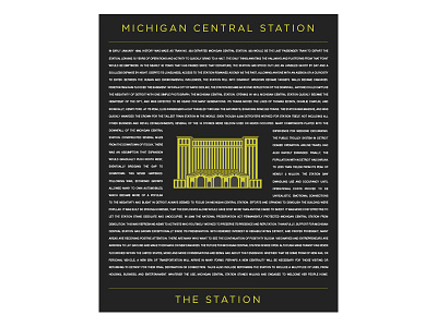 Michigan Central Station - The Station michigan pin typography