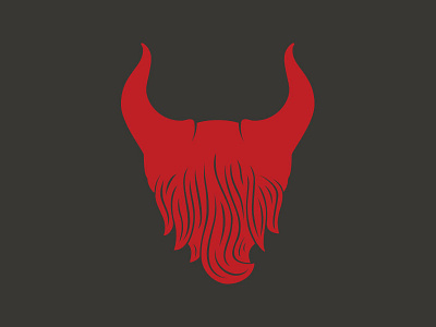 Red Devil Beard Co. Mark beard devil flat design icon logo red