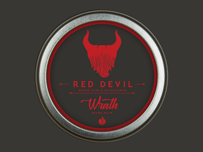 Red Devil Beard Balm, Wrath beard detroit devil flat design icon logo michigan red