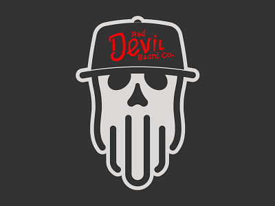 Red Devil Beard Co. Sticker beard devil flat brim red skull sticker