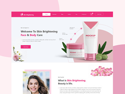 Skincare Product Landing Page UI beauty products cosmetic dermatology design landingpage skin beauty skincare ui ux web design