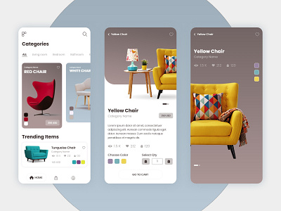 Furniture Shop Mobile App design furniture app furniture e commerce app interior ios mobile app moden furniture app ui ux