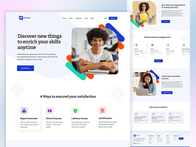 Online Education Landing Page design e learning education platform educational web page landing page learn online online classes online courses online education online education landing page product design school student ui ux web design