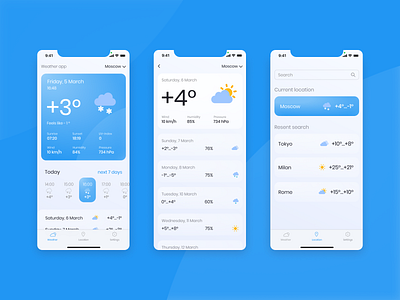 Weather app app design mobile ui ux