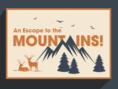 Postcard Design design dribbbleweeklywarmup illustration mountainscalling post postcard postcards thirtylogos vector