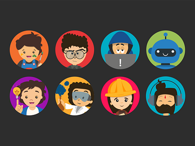 Avatars avatar coreldraw illustration illustrator profile vector