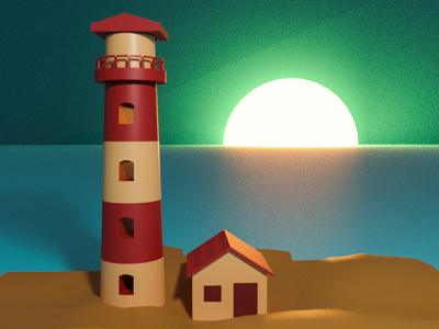 Lighthouse 3d art blender3d design hope illustration