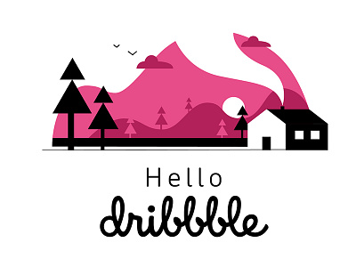 Hello Dribbble first shot hello dribbble illustration