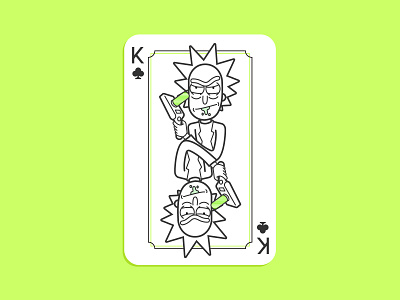 Rick And Morty Playing Card animation design illustration king line art pickle rick playing card rick and morty