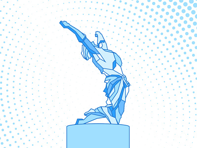 Statue of Azadi (Liberty) azadi eghbal geometric illustration iran liberty sanandaj shape square statue