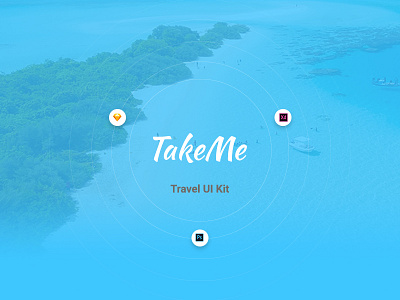 TakeMe - Free Travel UI Kit free kit photoshop sketch travel vacation webdesign xd