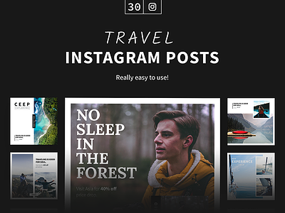 Travel Instagram posts blog clean instagram minimal modern posts templates