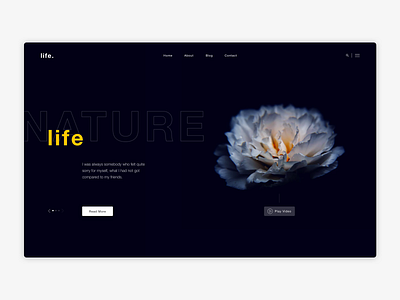 Nature Life clean design homepage minimal modern typography ui xd