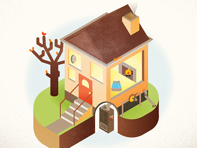 Autumnal House autumn cozy fall home house illustration illustrator infographic vector warm winter