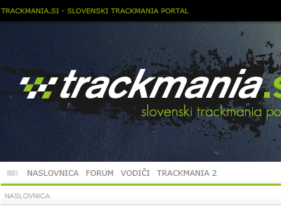 Trackmania.si website header