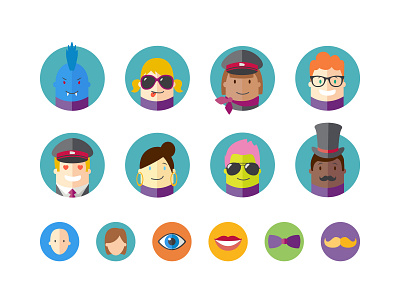 Train Me App - Avatar Editor android app avatar character colors icon uidesign vector illustration