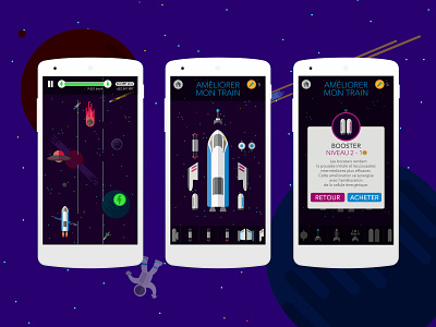 Train Me App - Train Launcher Game android design app icon space train uidesign vector illustration