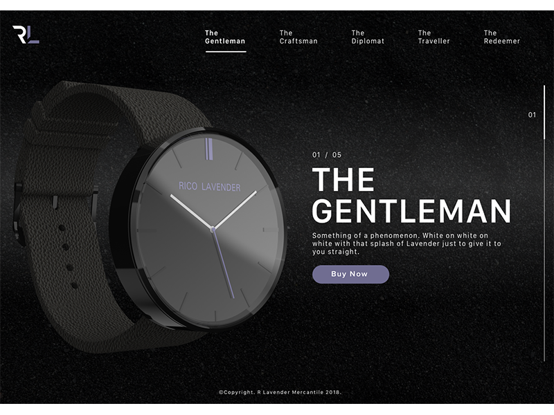 The Gentleman fashion design product ui ux watch web