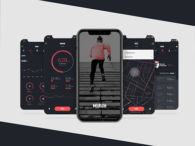 MiRun - Running App app fit fitness fitness app iphonex lifestyle run running running app tracker ui ux xd