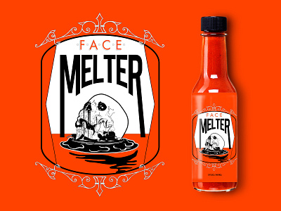 Face Melter Hot Sauce branding design drawing graphic graphic design illustration logo product product branding skull skull logo typography vector