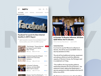NDTV - IOS app HomePage app app screen detail page featured home page ios news