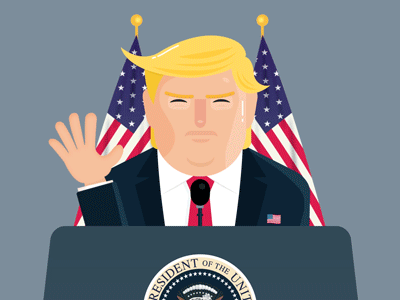 Trumpism donald trump flat design gif illustration they live usa