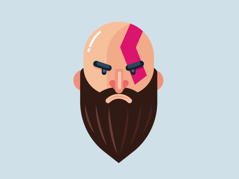 Kratos Character Design boy character design flat gif god kratos of war