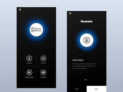 Smart Mirror App ui asad asadnaveed interaction design minimal mobile app mobile app design mobile ui ui