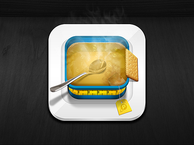 Diet app icon design diet icon ios ipad iphone plate spoon tea ui