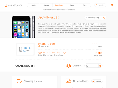 Marketplace Quote request marketplace ui ux webdesign