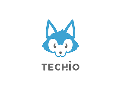Tech.io Logo knowledge logo platform sharing tech wolf
