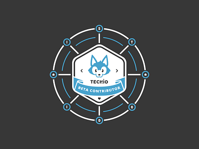 Tech.io first 100 Beta Contributors beta contributor logo shirt tech wolf