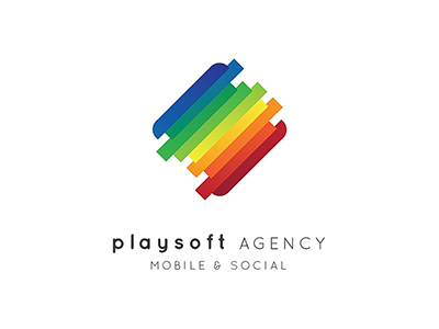 Playsoft Agency app design identity logo mobile