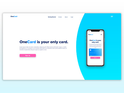 OneCard design ui ux web