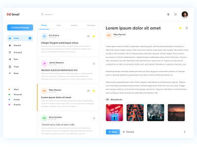 Gmail Desktop Concept app design email gmail inbox interface minimal ui ux web website