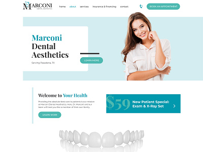 Marconi Dental Aesthetics design graphic design logo typography ui uidesign ux ux design vector web design