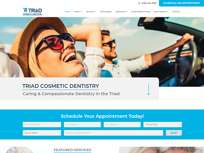 Triad Cosmetic Dentistry dental dental care dentist dentistry design graphic design ui ui designer uidesign ux ux design web web design web development