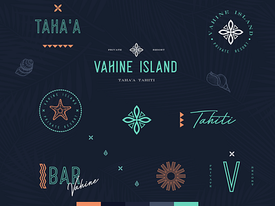 Vahine Island logo tahiti tropical typography