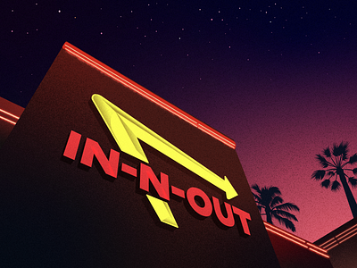 In N Out burger fast food illustration in n out stippled vector
