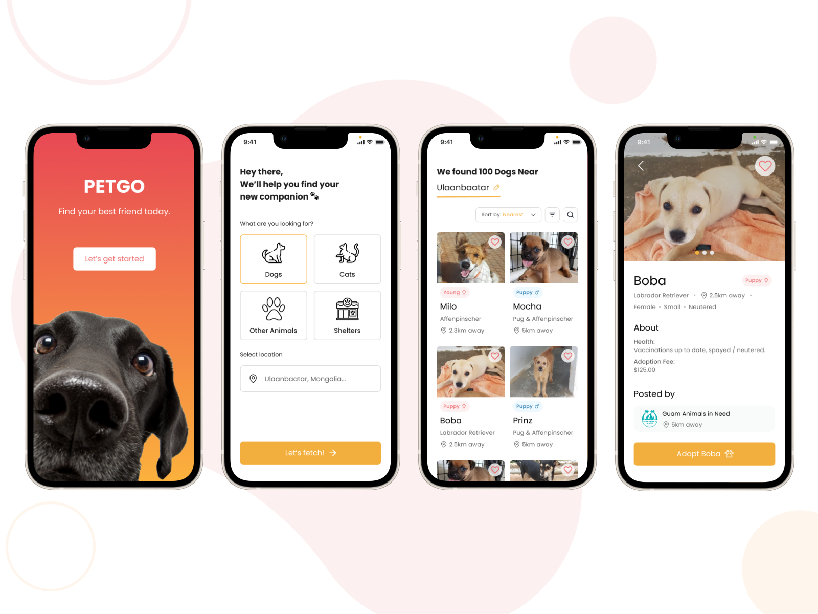 PETGO - Pet Adoption App by misheel ganbold on Dribbble